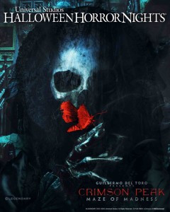 The poster advertising for the Crimson Peak maze part of Hollywood Horror Nights at Universal Studios.