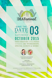 The promotional flyer for DEAFestival LA 2015. 