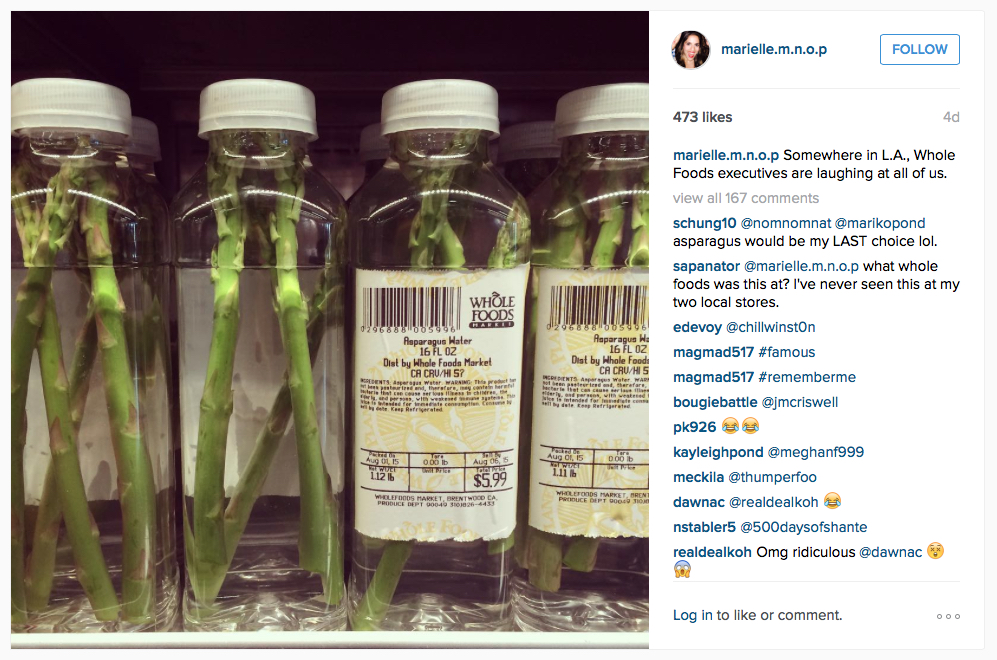 Marielle Wakim posted the now-iconic image of "asparagus water" on her Instagram