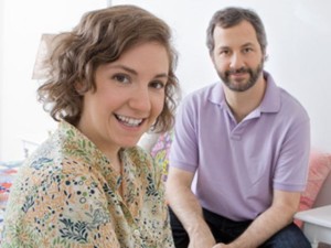 GIRLS creator Lena Dunham (left) and producer Judd Apatow (right).