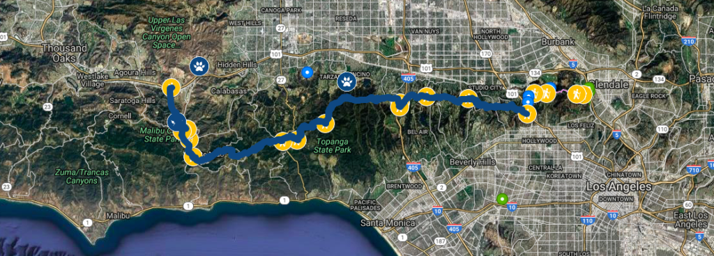 47-mile trek from the Santa Monica Mountains to Griffith Park.