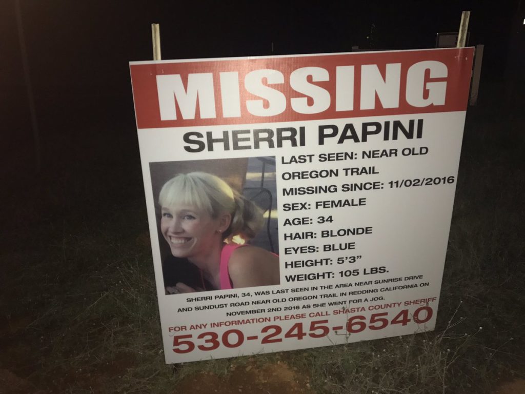 Sherri Papini Missing Persons sign. 