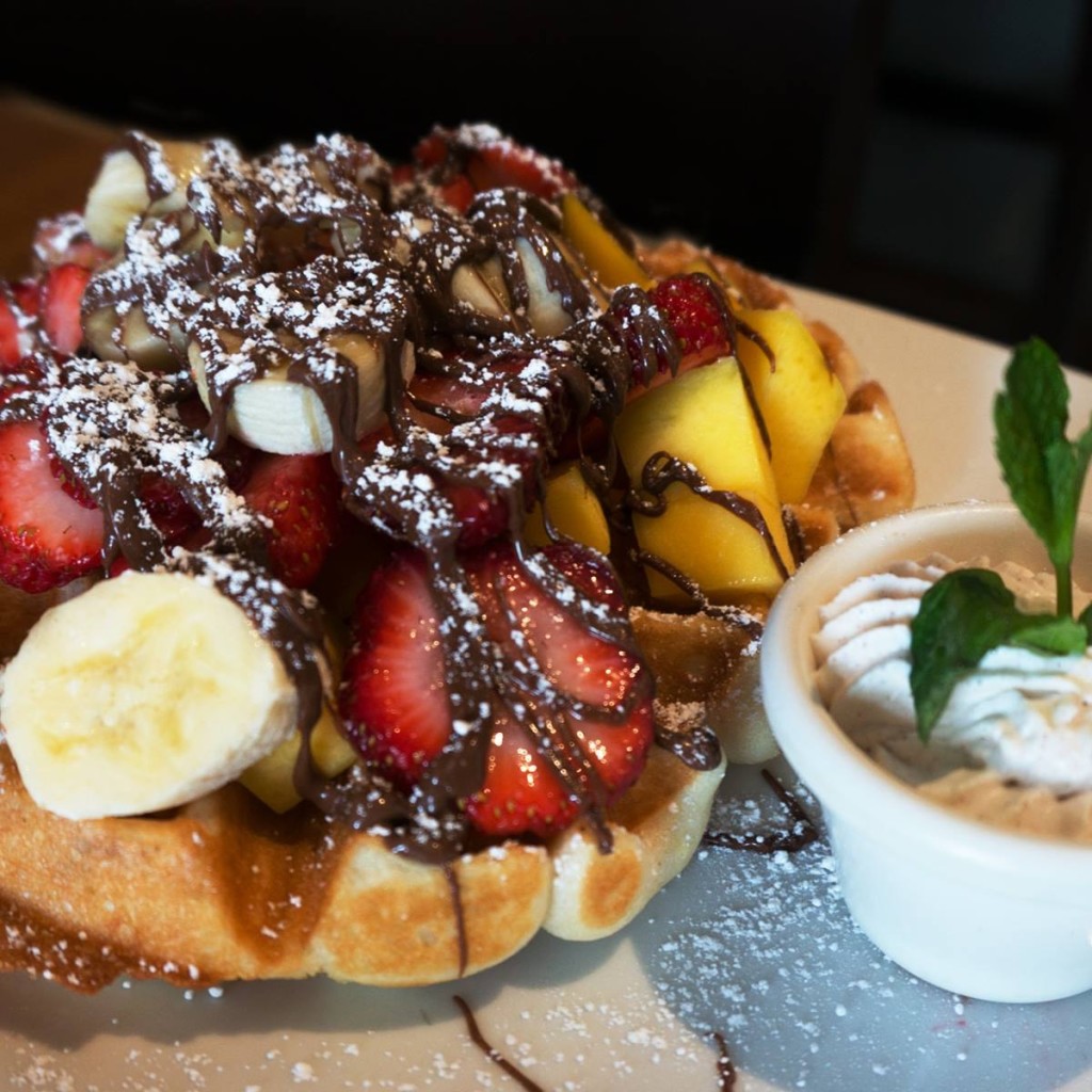 It's not all about the crepes. Waffles such as this offer tempting possibilities for customers. 