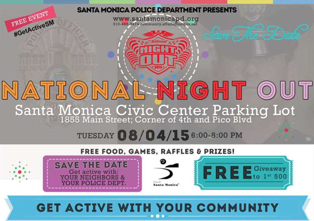 National Night Out. Photo Courtesy Santa Monica Police Department Facebook.