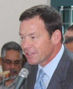 UCLA head football coach Jim Mora speaks at an event in El Paso, Texas. Photo courtesy of the City of El Paso.