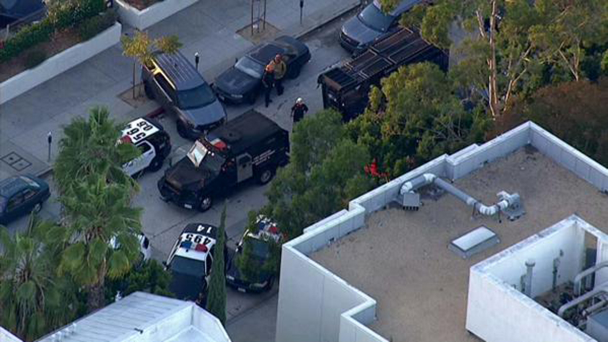 An aerial view of LAPD's search for the Westwood gunman.