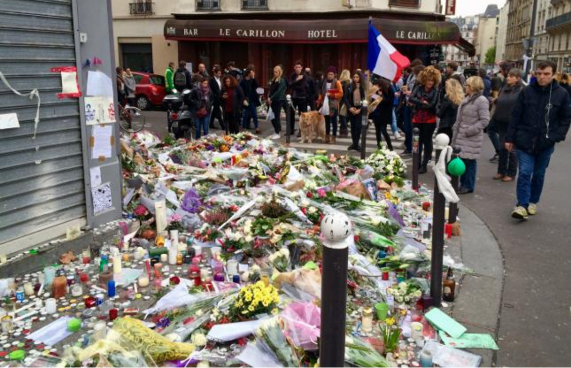 Parisians gather and create memorials across the city to honor the victims of the November 13 attacks.