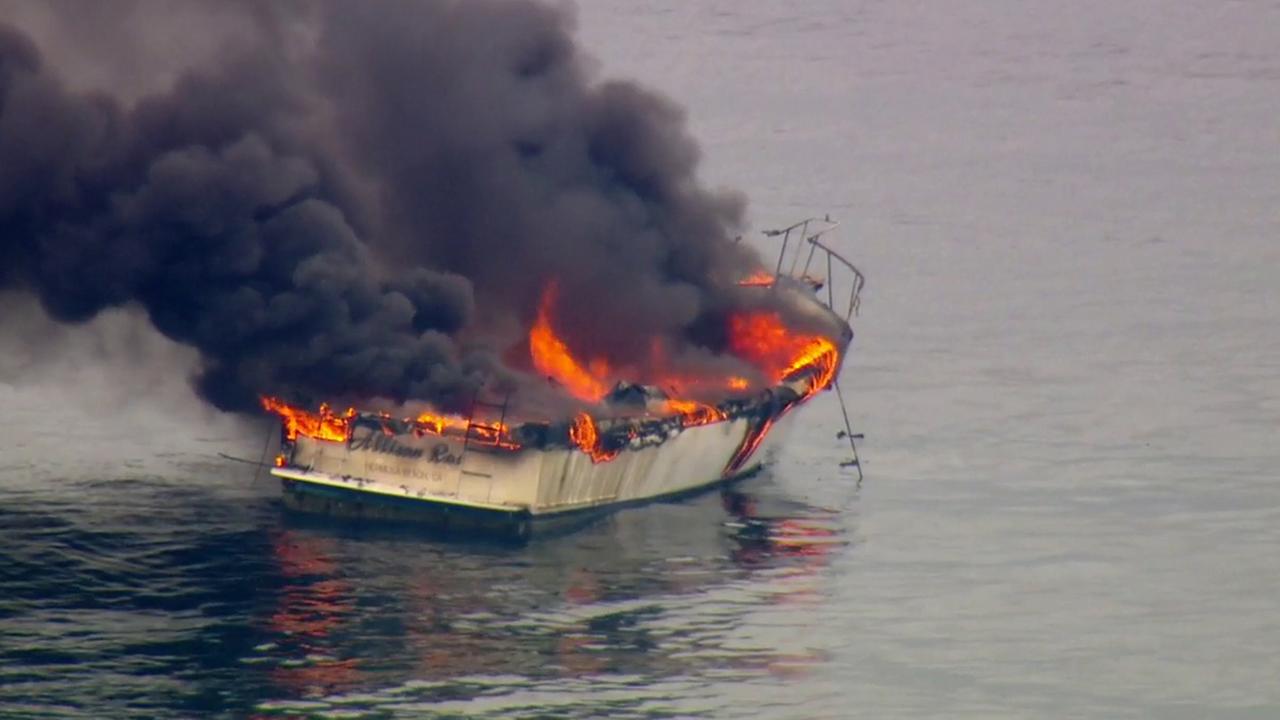 Boat Rescue Off The Coast Of Malibu