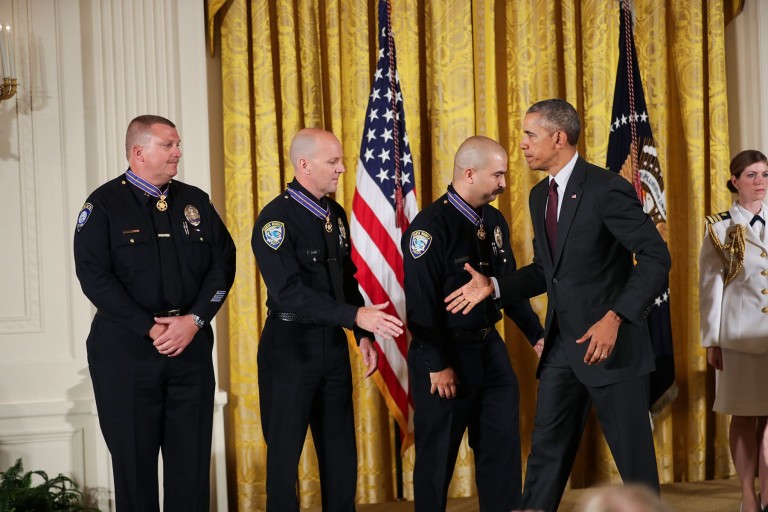 Obama Presents Santa Monica Officers With Medal Of Valor