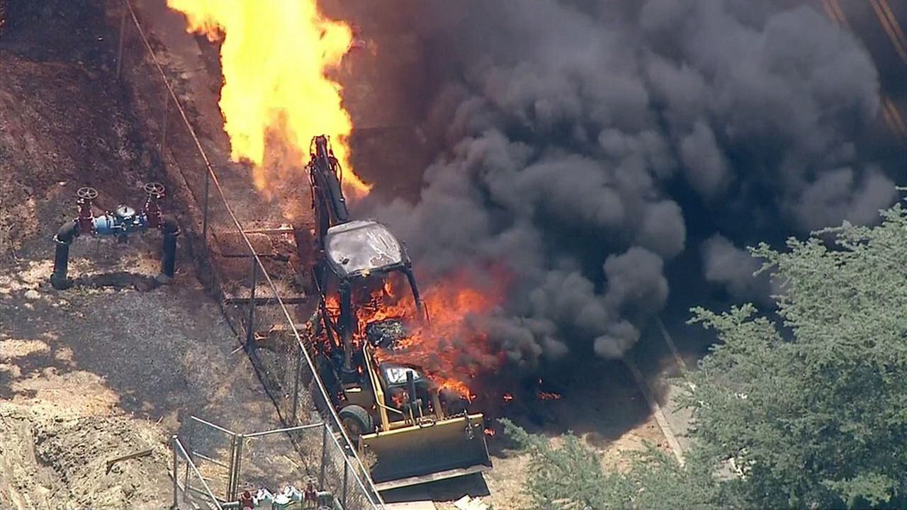 Tractor Causes Fire In Woodland Hills