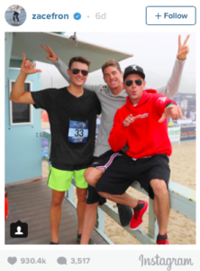 Zac Efron (right), Dylan Efron (middle), and Conor Dwyer (left). 