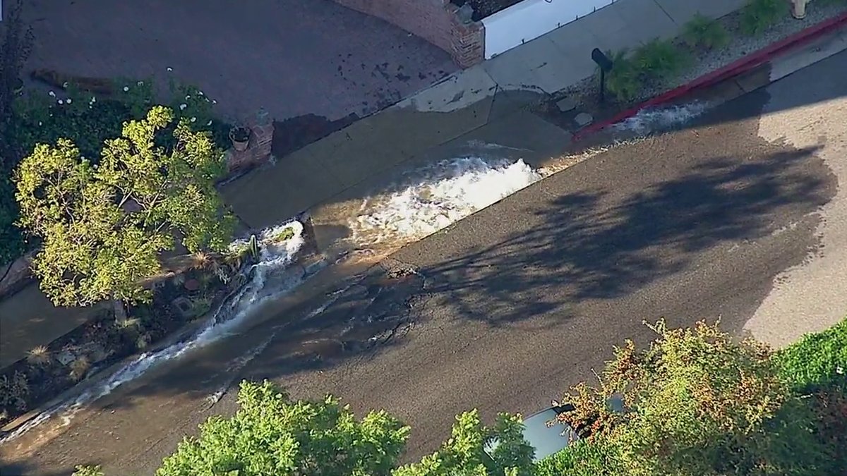 Water Main Rupture On Las Lomas Avenue
