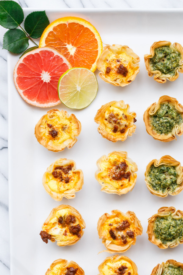Mini Quiche Bites with Phyllo Crust, from Love & Olive Oil