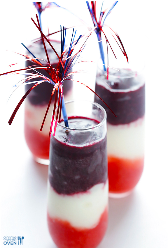 Red, White and Blue(berry) Margaritas, from Gimme Some Oven