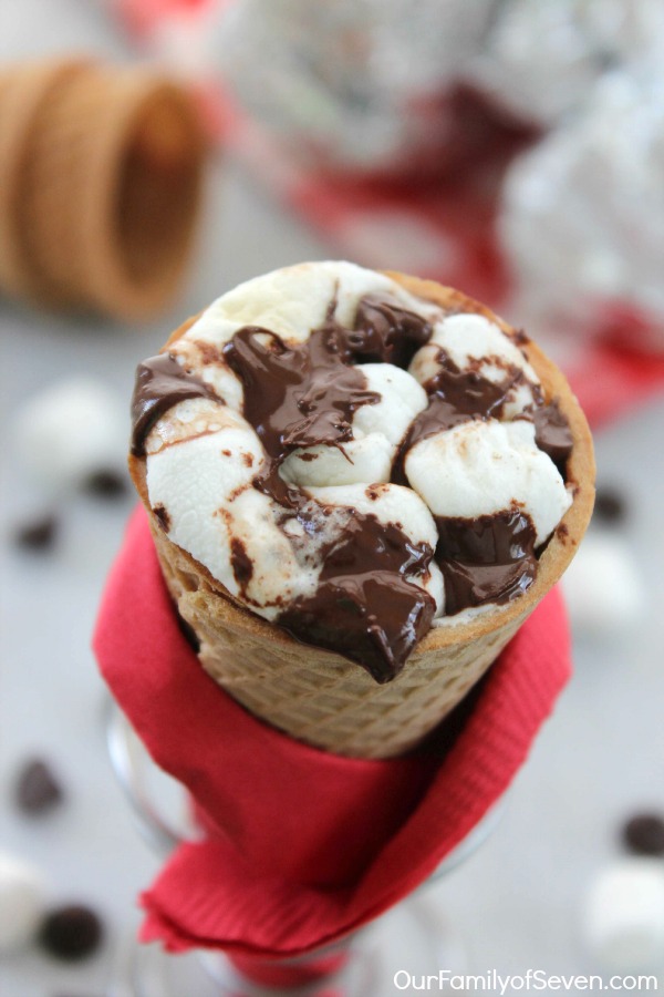 S’mores Cones, from Our Family of Seven