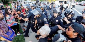 Protesters Burn U.S. Flag At Trump Protest