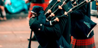 Bagpiper’s Nightly Sunset Concerts Honor Coronavirus Victims