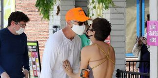 Selma Blair And Boyfriend Kiss While Wearing Masks