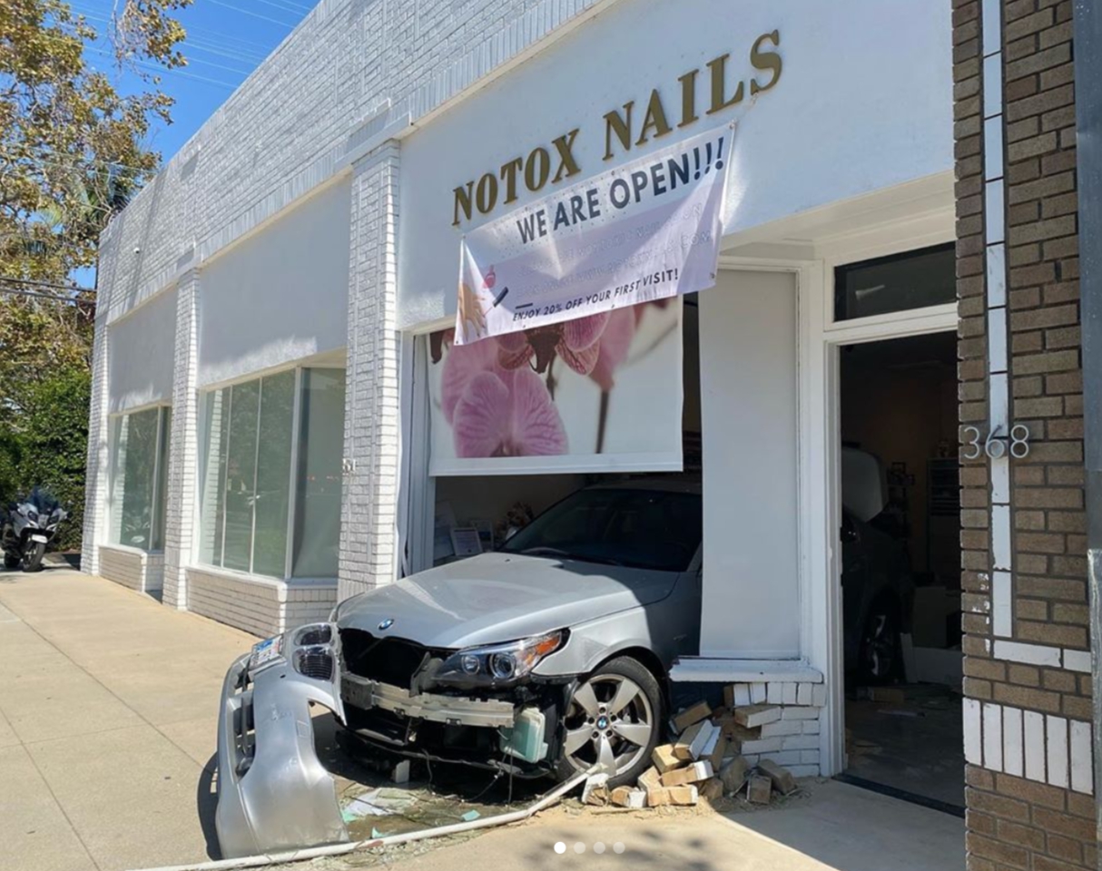 Car Crashes Into Nail Salon In Beverly Hills - Canyon News nail salon near canyon country santa clarita