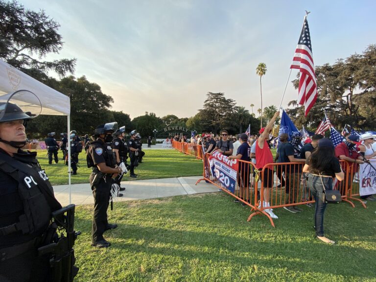 Two Arrested For Battery During Trump Protest In Beverly Hills