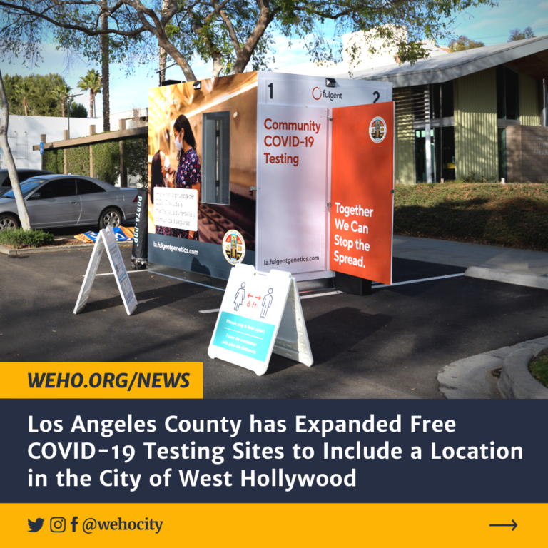 West Hollywood Adds New COVID-19 Testing Site