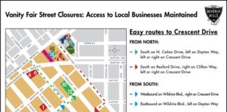 Partial Crescent Drive Closure For Vanity Fair Event