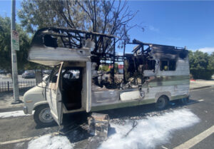 RV Catches Fire, Victim Sustains Severe Injuries