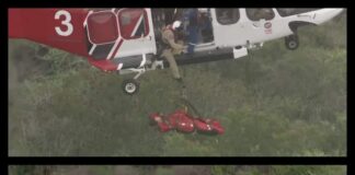 Cyclist Rescued By Helicopter