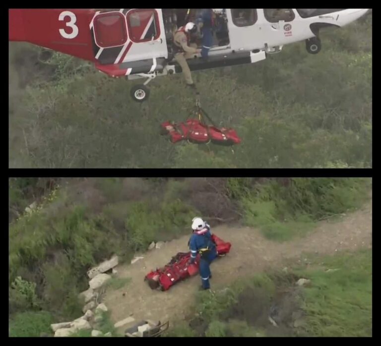 Cyclist Rescued By Helicopter