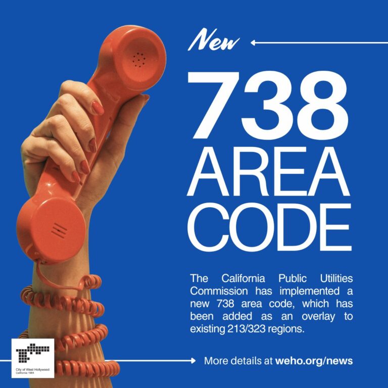 New Area Code In West Hollywood