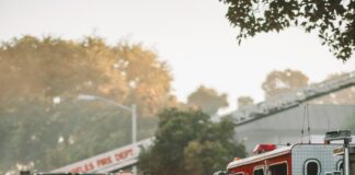 LAFD Extinguish Fire Near Strip Mall