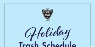 Beverly Hills Holiday Trash Schedule