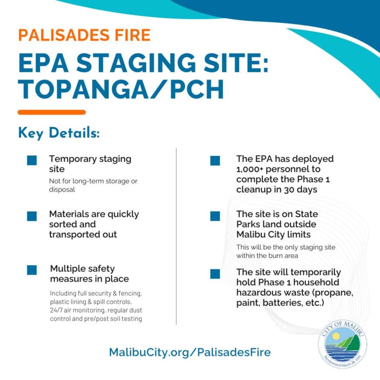 EPA Staging Area At Topanga/PCH In Malibu