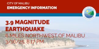 3.9 Magnitude Earthquake Reported In Malibu
