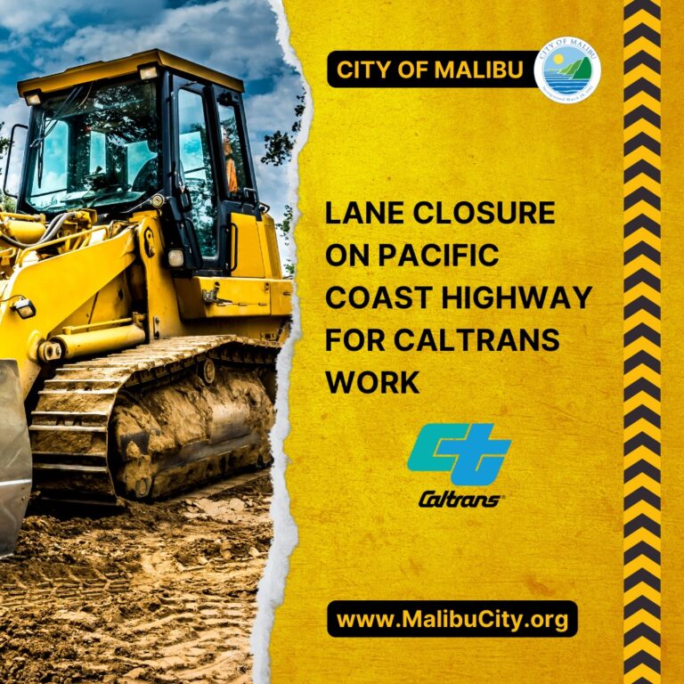 Lane Closure On PCH For Caltrans Work
