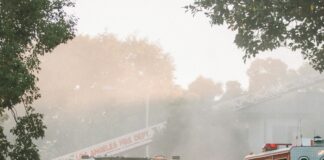 LAFD Extinguish Two-Story Apartment Fire In Hollywood