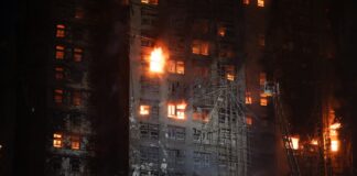 LAFD Battles Apartment Fire In Westwood