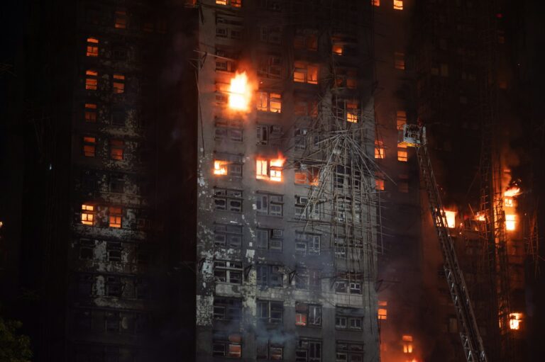 LAFD Battles Apartment Fire In Westwood