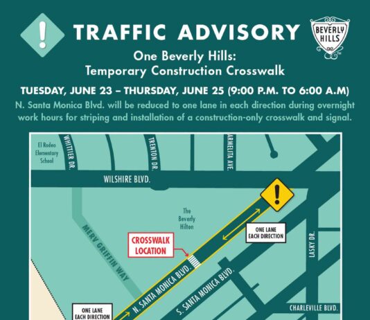 Temporary Crosswalk For One Beverly Hills Construction