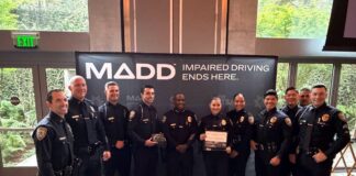 Police Officers Recognized By California Branch Of M.A.D.D