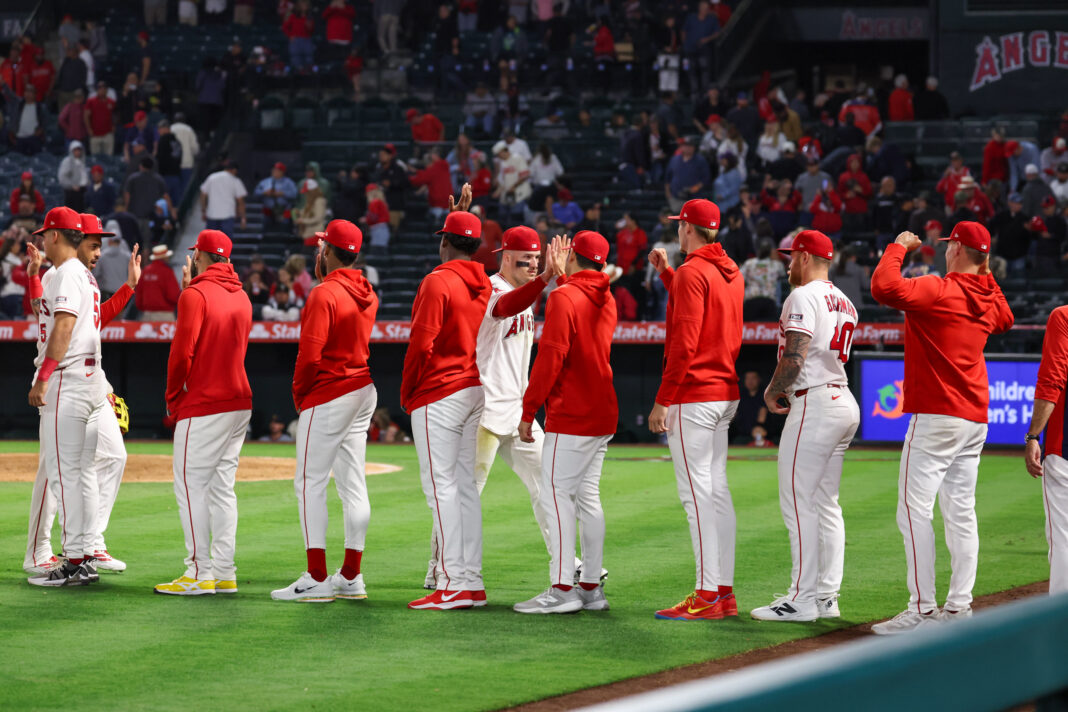 Angels celebrating win