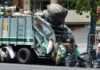 Trash Truck Fire In Woodland Hills