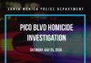 SMPD Investigates Homicide At Pico Boulevard