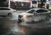 Severe Flooding And Sinkhole Located On Sunset Boulevard