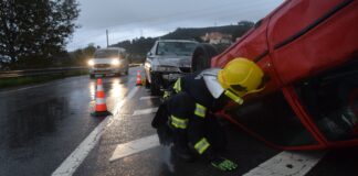 Car Flips Over On Santa Monica Boulevard In West Hollywood