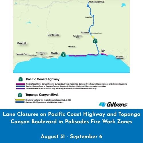 Palisades Fire Recovery Road Closures