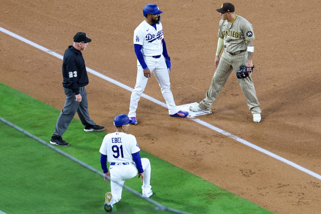 Teoscar Hernandez and Manny Machado stare down Sd Padres MLB Baseball